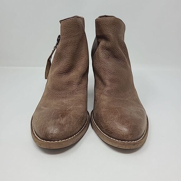 Sam Edelman Macon Bootie Size 7.5 Brown Suede Leather Side Zipper Ankle Boot - Picture 3 of 9